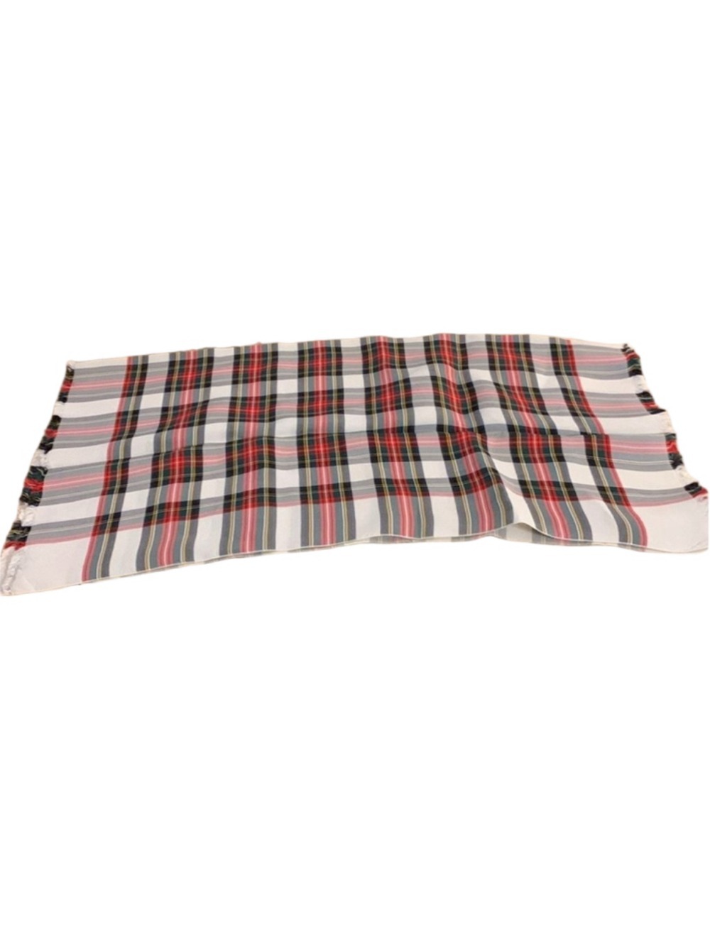 Womens “Dress Stewart” tartan plaid scarf whitered